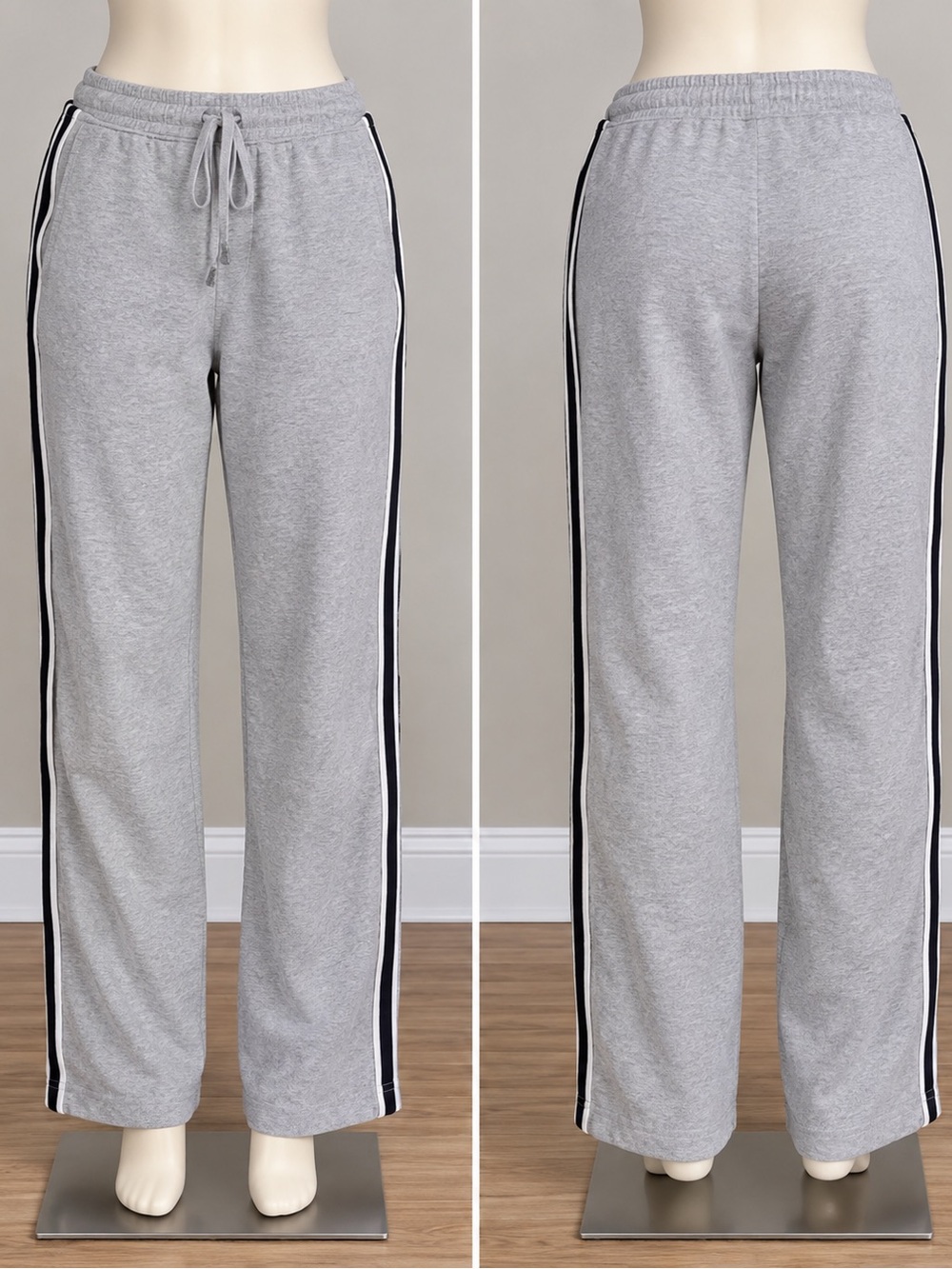 Vintage Champion Made in USA Gray Side Stripe Track Pants M 90s Y2K